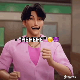 a man in a pink shirt is laughing and smiling .