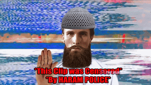 a man with a beard wearing a hat says this clip was censored