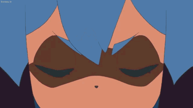 a close up of a cartoon character 's face with the word tokyo on the bottom left