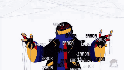 error sans is surrounded by a bunch of error words