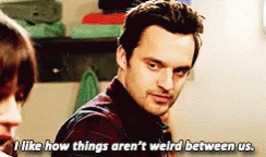 Nick Miller I Like How Things Arent Weird GIF - Nick Miller I Like How Things Arent Weird Betweens Us GIFs
