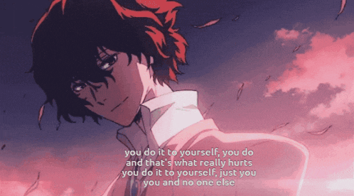 a picture of a man with red hair and a quote that says you do it to yourself you do and that 's what really hurts