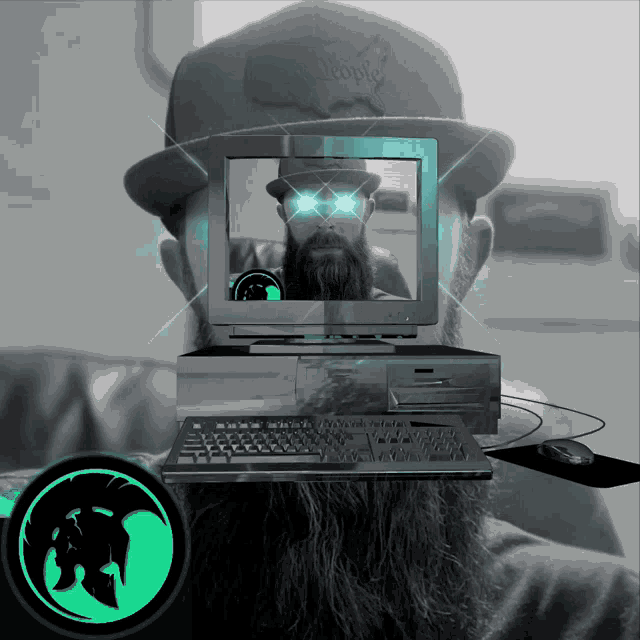 a man with a hat that says people on it