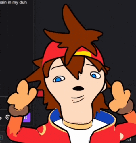 a cartoon character giving a thumbs up with the words pain in my duh below him