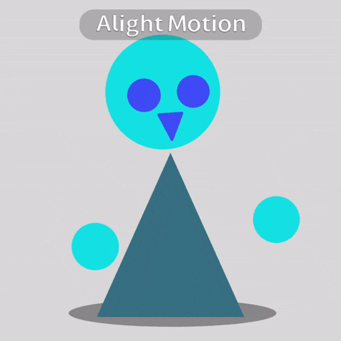 a blue circle with a triangle on top of it and the words alight motion above it