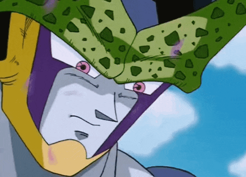 a close up of a cartoon character 's face