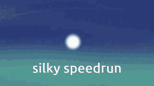 a cartoon character with the words silky speedrun written on the bottom