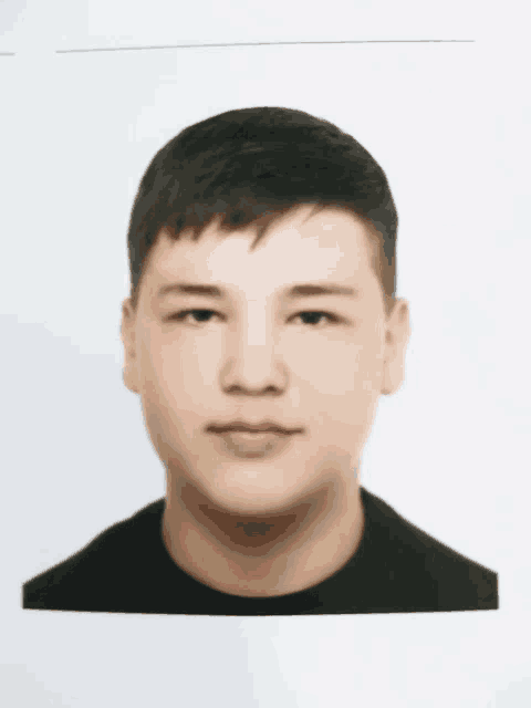 a young man 's face is shown in a passport photo