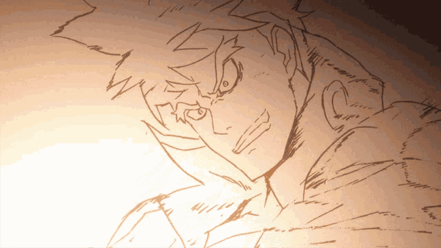 a drawing of a man with a very angry expression