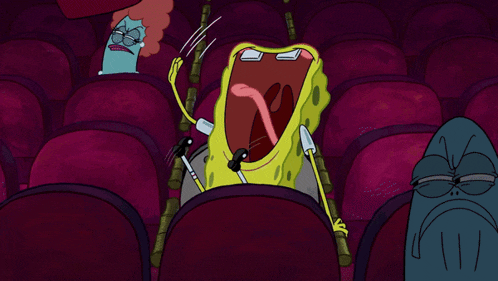a cartoon of spongebob with his mouth open