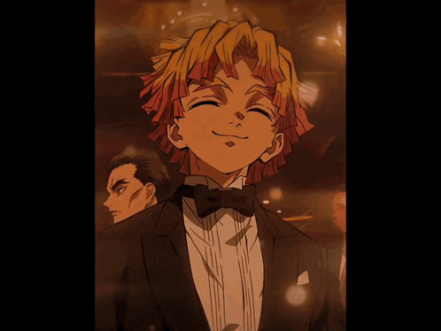 an anime character wearing a tuxedo and bow tie