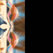 a blurred image of a person 's feet with a blue background