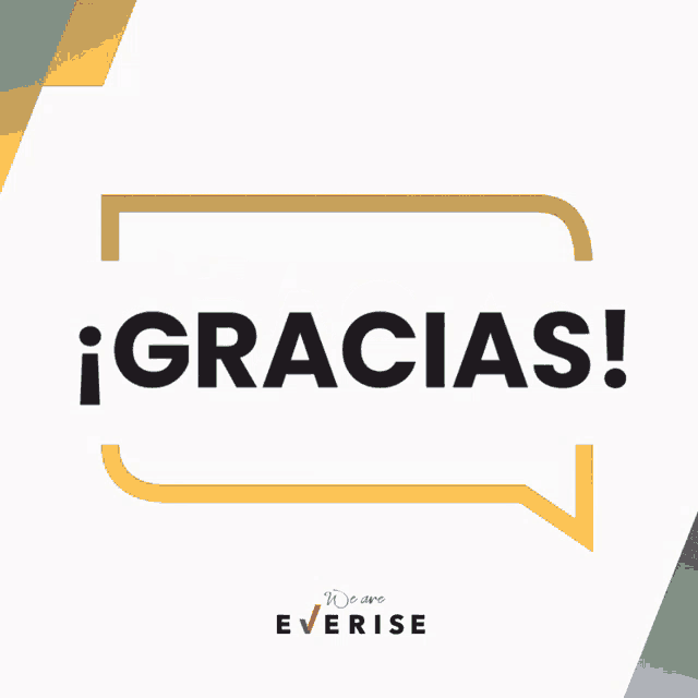 a speech bubble that says gracias in black letters