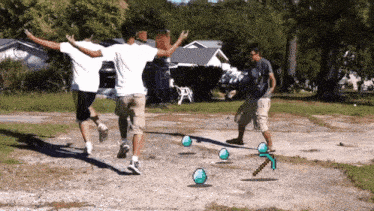a group of people are jumping in the air with diamonds and a pickaxe in the foreground