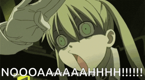 a cartoon of a girl with a surprised look on her face and the words noooaaahhh written below her