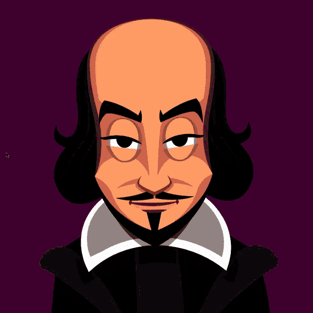 a cartoon drawing of a man with a beard and mustache