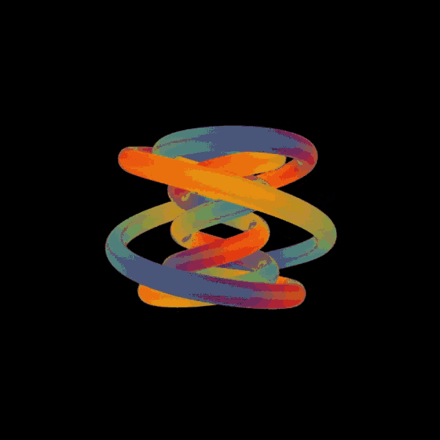 a rainbow colored ring on a black background that looks like the number 8