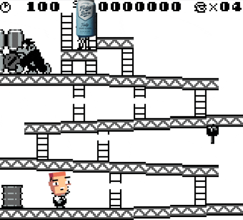 a video game with a can of bud light on top of it