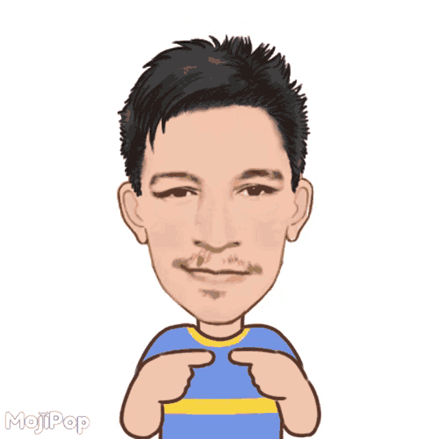 a cartoon character with the word sorry on his head