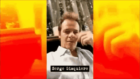 a man in a white shirt and tie with the name serge gisquiere on the bottom right corner .