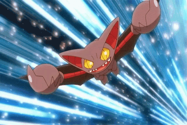 a cartoon character is flying through the air