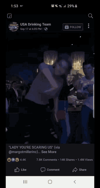 a facebook page for the usa drinking team shows people dancing