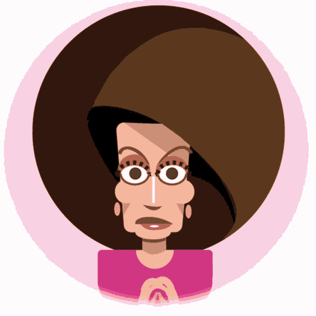 a cartoon of a woman with a big afro