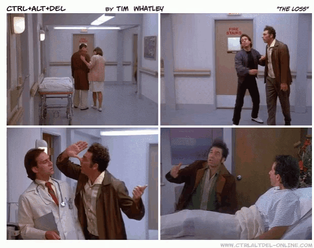 a collage of four pictures with the words " the loss " on the bottom