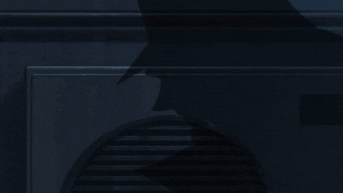 a shadow of a person is cast on a wall