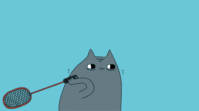 Cat Badminton GIF - Cat Badminton Bird GIFs