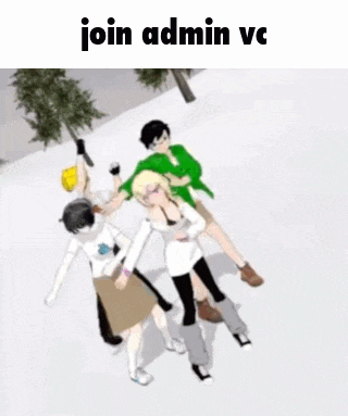 a group of anime characters are dancing in the snow with the caption join admin vc
