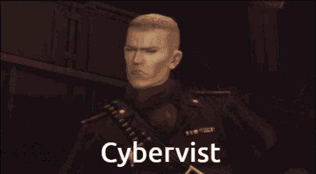 a video game character with the word cybervist on the bottom right