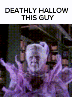 a picture of a man with the words deathly hallow this guy