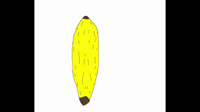 a cartoon drawing of a banana peel with a penis sticking out of it .
