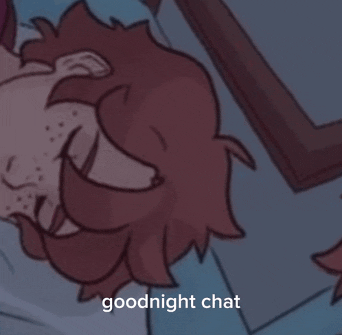 a drawing of a person laying on a pillow with the words goodnight chat written below it