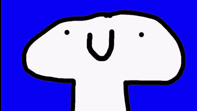 a drawing of a mushroom with the letter u on it