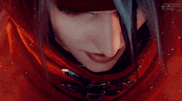 a close up of a person 's face with the words onewinged elphiroth tumblr below