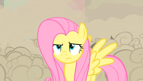 a cartoon of a pony with a sad look on its face