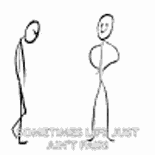 a black and white drawing of a person holding a fist with the words `` sometimes life just appears '' .