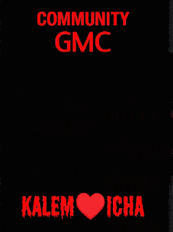 a poster for community gmc with a red heart