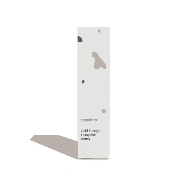 a tube of cold therapy hemp rub 100mg by populum