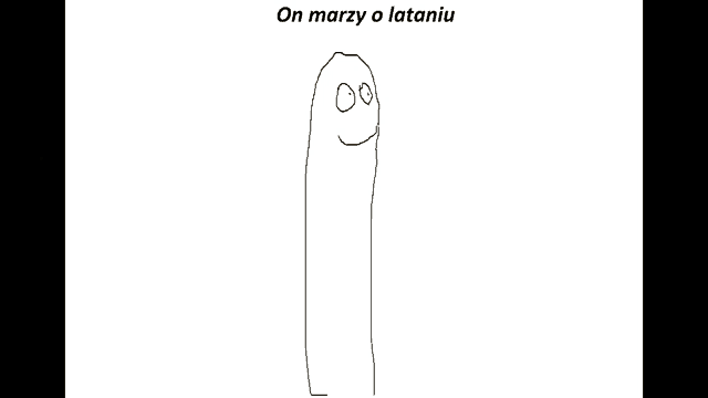 a drawing of a worm with the words on marzy o lataniu written below it