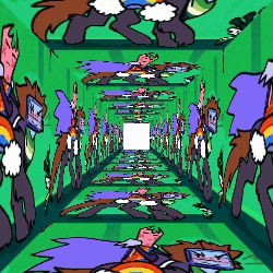 a cartoon drawing of a tunnel with a white square in the center
