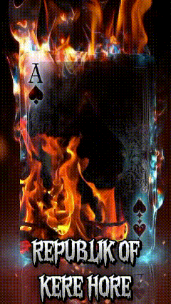 a playing card with the ace of spades on it and the words republik of kerehore below it