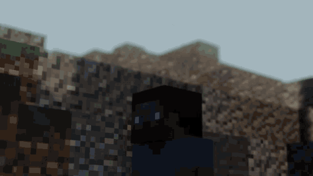a minecraft character wearing a blue shirt and a black mask