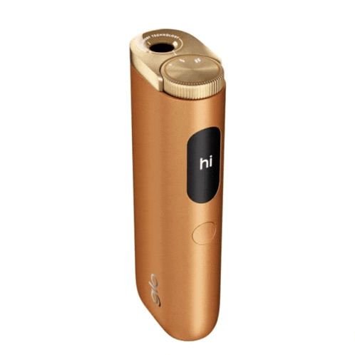 a device that says hi on it is against a white background