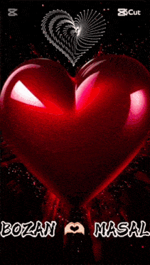 a couple of red hearts with the name bozan masal on the bottom
