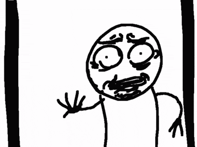 a black and white drawing of a stick figure making a funny face