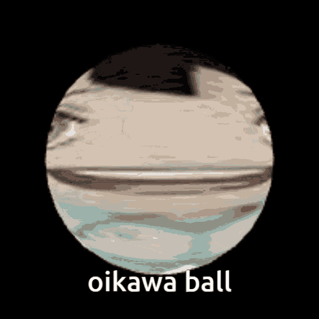 a oikawa ball with a face in it