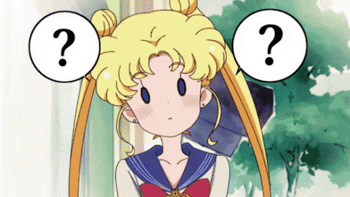 a cartoon of a girl with a question mark above her head